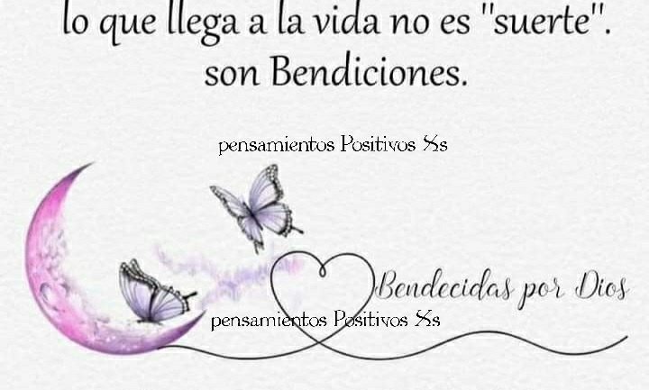 Lo que llega a la vida no es "suerte", son Bendiciones. Bendiciones por Dios