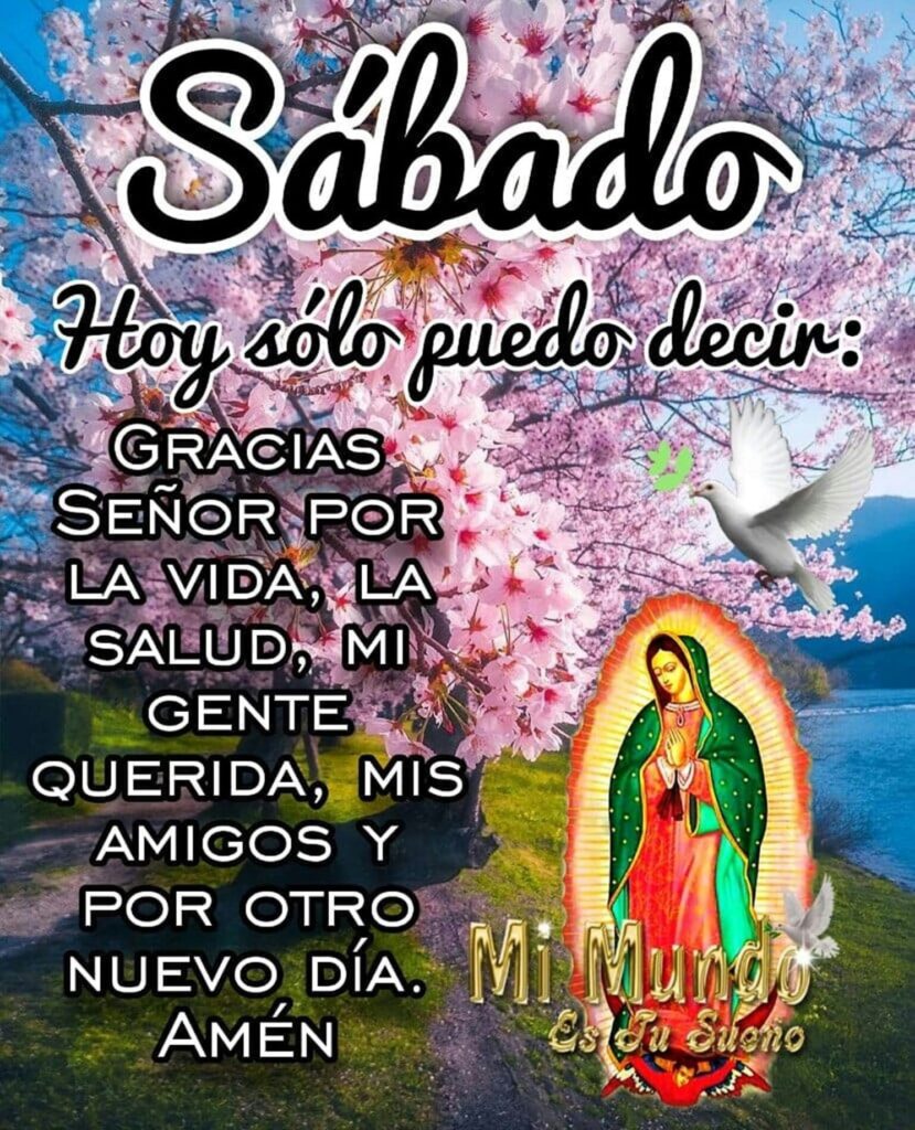 Sábado. Hoy sólo puedo decir: Gracias Señor por la vida, la salud, mi gente querida, mis amigos y por otro nuevo día... Amén