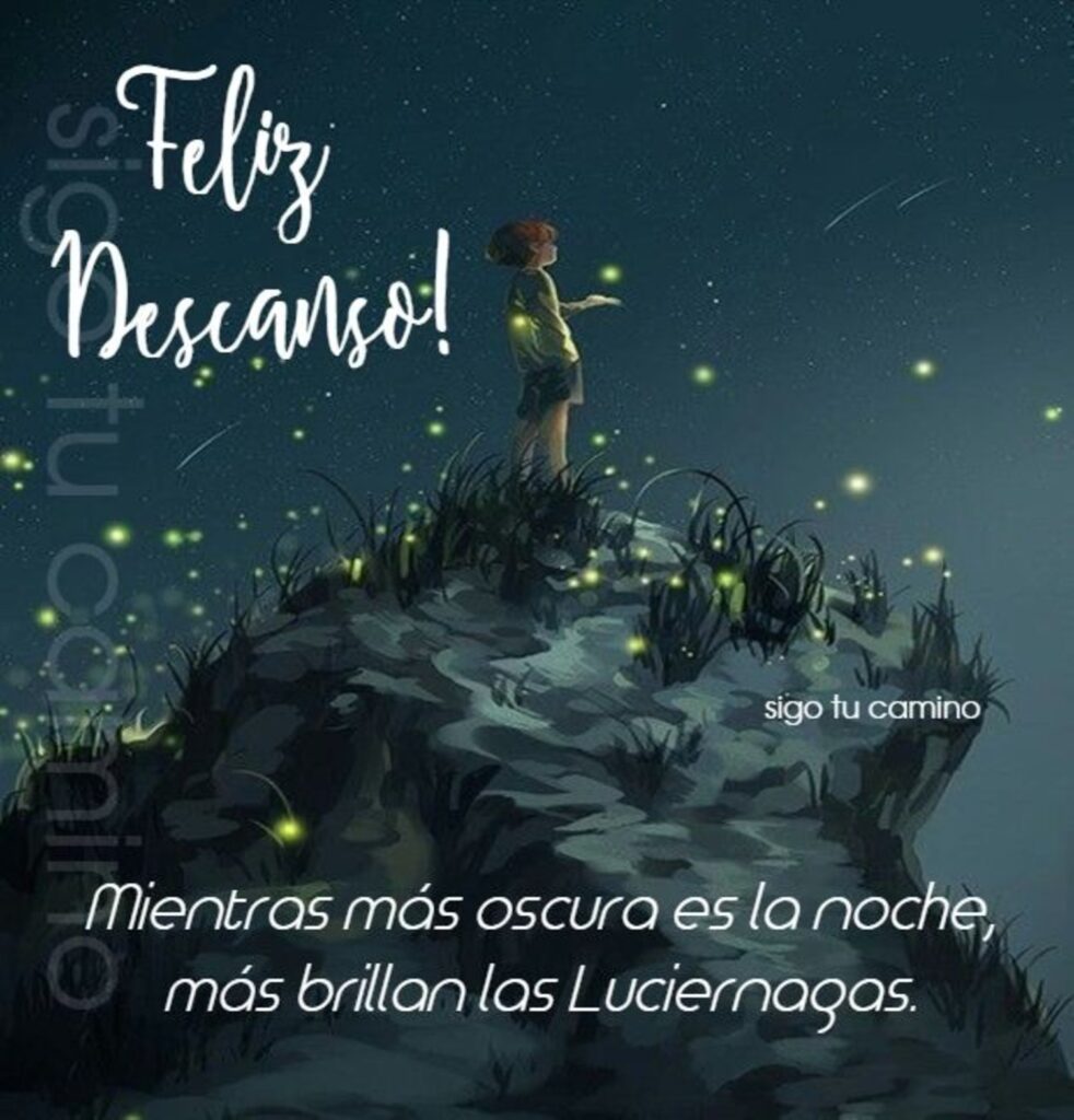 Feliz Descanso! Mientras más oscura es la noche, más brillan las luciernagas. (Sigo tu camino)