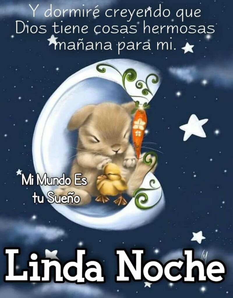 Y dormiré creyendo que Dios tiene cosas hermosas mañana para mi. Linda Noche