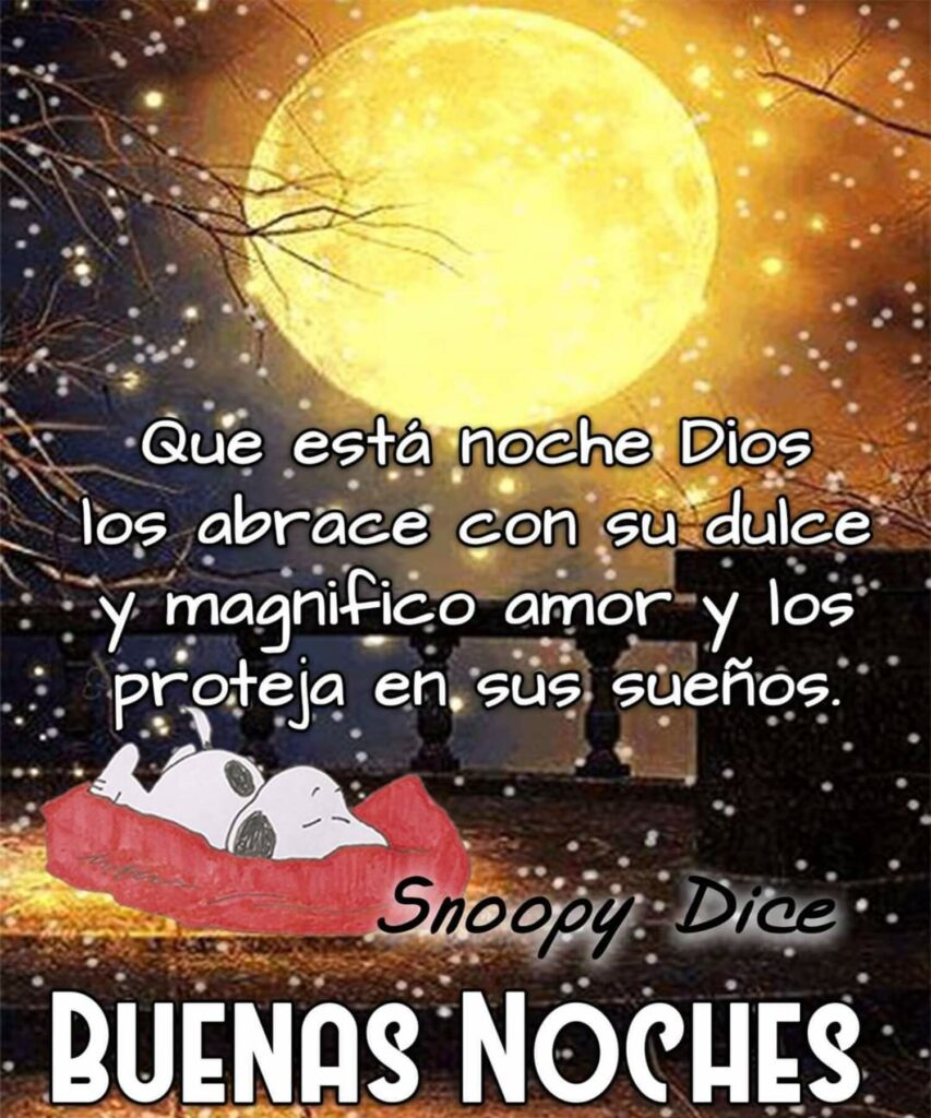 Que está noche Dios los abrace con su dulce y magnifico amor y los proteja en sus sueños. Buenas Noches