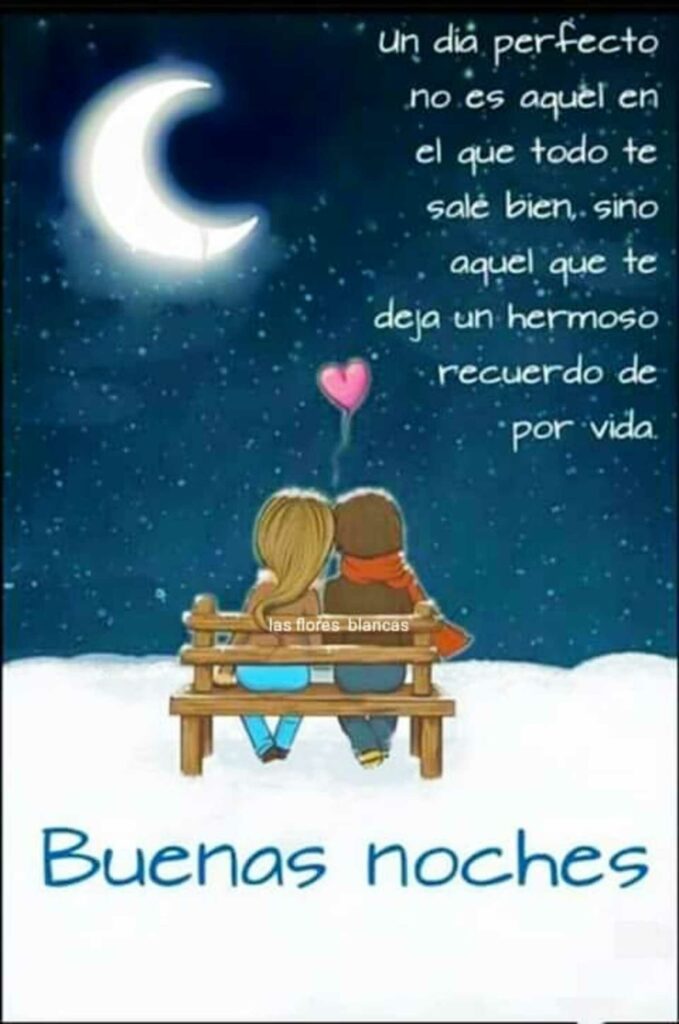 Un día perfecto no es aquel en el que todo te sale bien, sino aquel que te deja un hermoso recuerdo de por vida. Buenas Noches