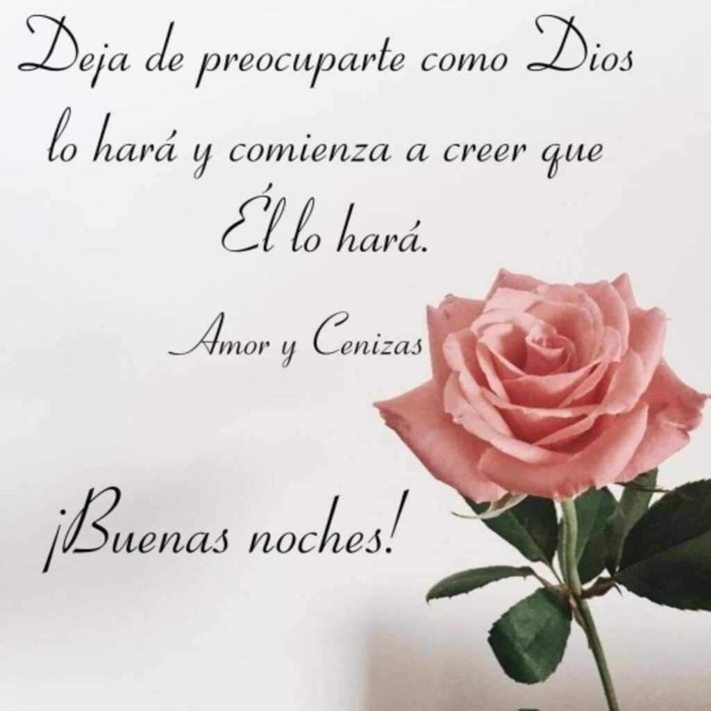 Deja de preocuparte como Dios lo hará y comienza a creer que Él lo hará. ¡Buenas Noches!