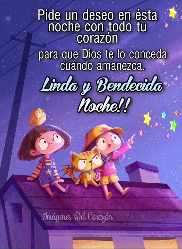 Pide un deseo en ésta noche con todo tu corazón para que Dios te lo conceda cuándo amanezca. Linda y bendecida noche!!