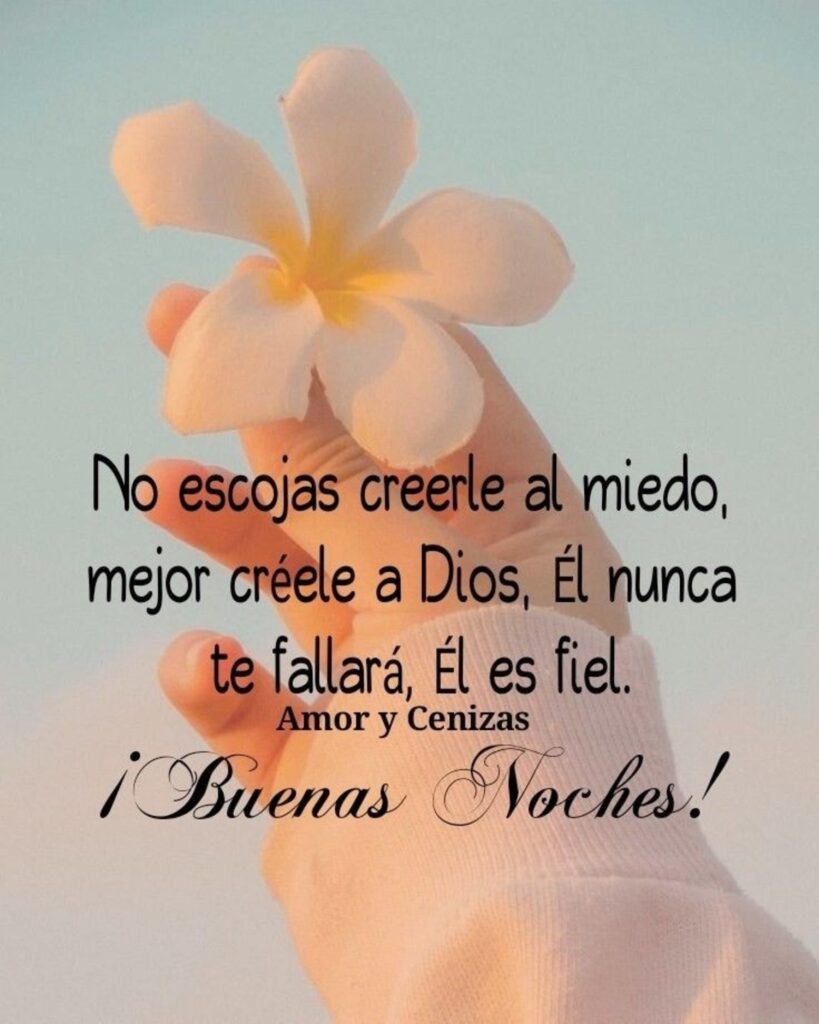 No escojas creerle al miedo, mejor créele a Dios, Él nunca te fallará, Él es fiel. ¡Buenas Noches!