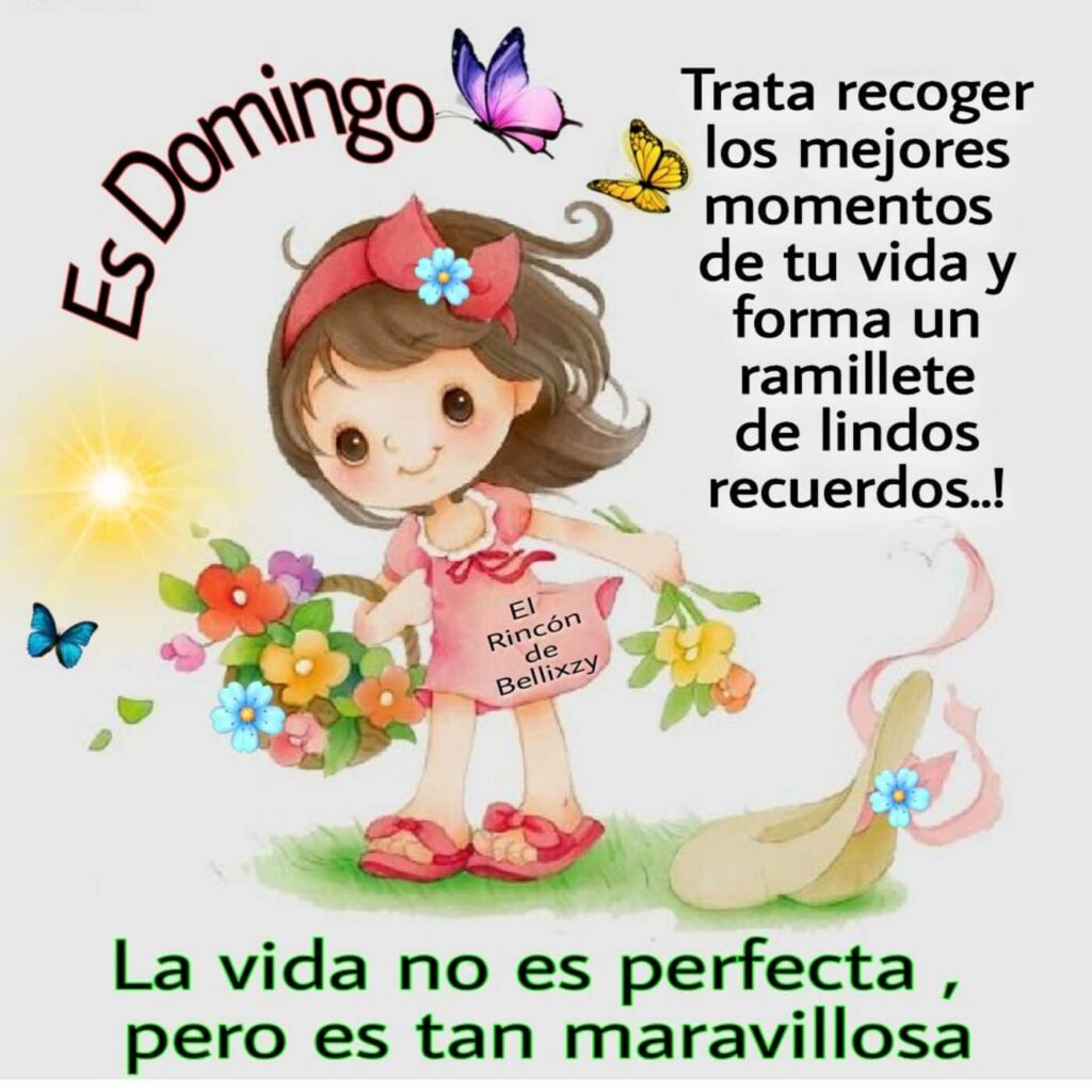 Es Domingo. Trara recoger los mejores momentos de tu vida y forma un ramillete de lindos recuerdos...! La vida no es perfecta, pero es tan maravillosa.