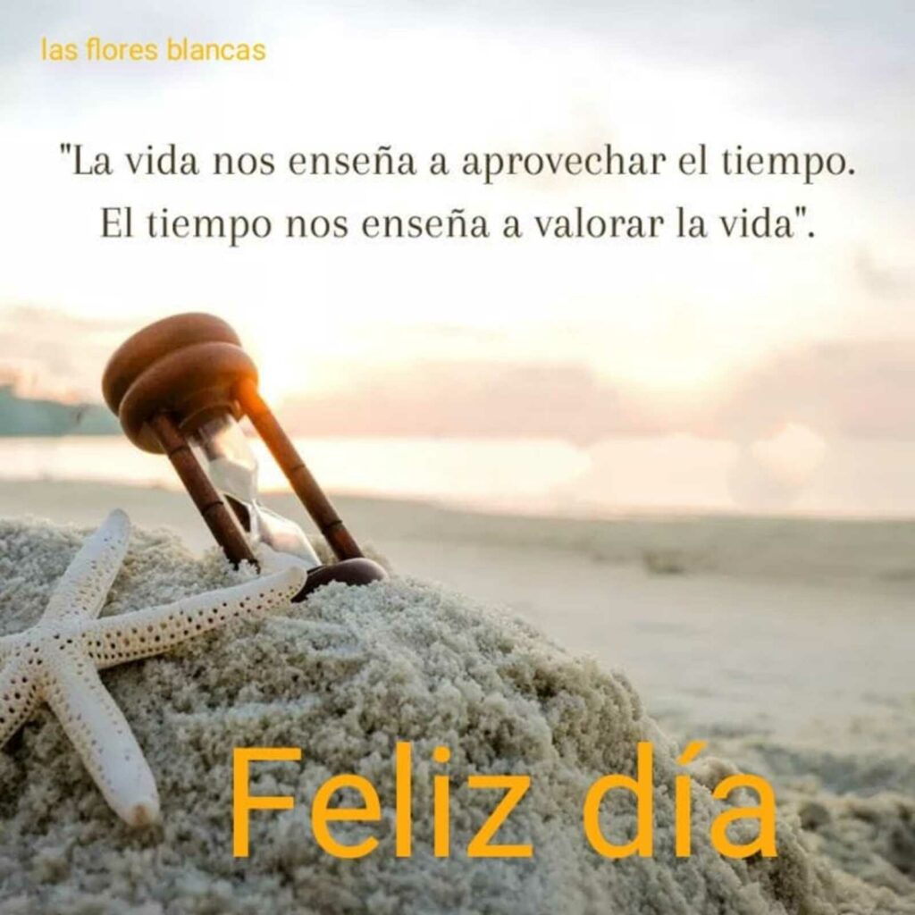 La vida nos enseña a aprovechar el tiempo. El tiempo nos enseña a valorar la vida. Feliz día