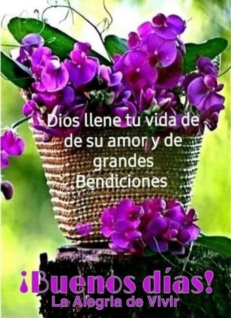 Dios llene tu vida de su amor y de grandes bendiciones. ¡Buenos días!