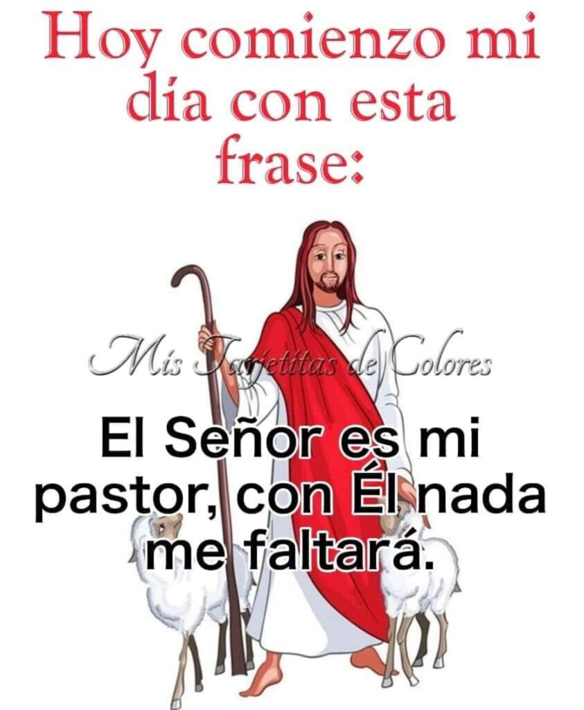 Hoy comienzo mi día con esta frase: El Señor es mi pastor, con Él nada me faltará.