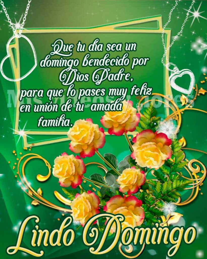 Que tu día sea un domingo bendecido por Dios Padre, para que lo pases muy feliz en  unión de tu amada familia. LIndo Domingo