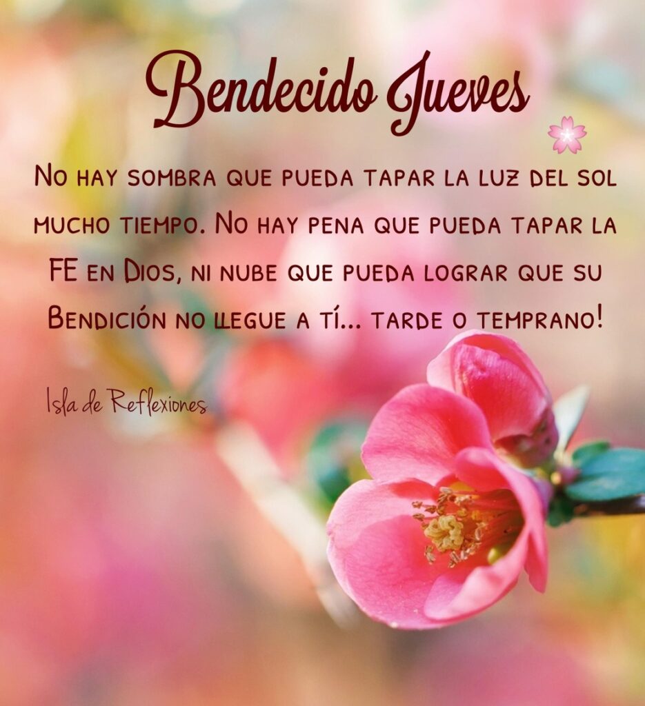 Bendecido Jueves. No hay sombra que pueda tapar la luz del sol mucho tiempo. No hay pena que pueda tapar la fe en Dios...