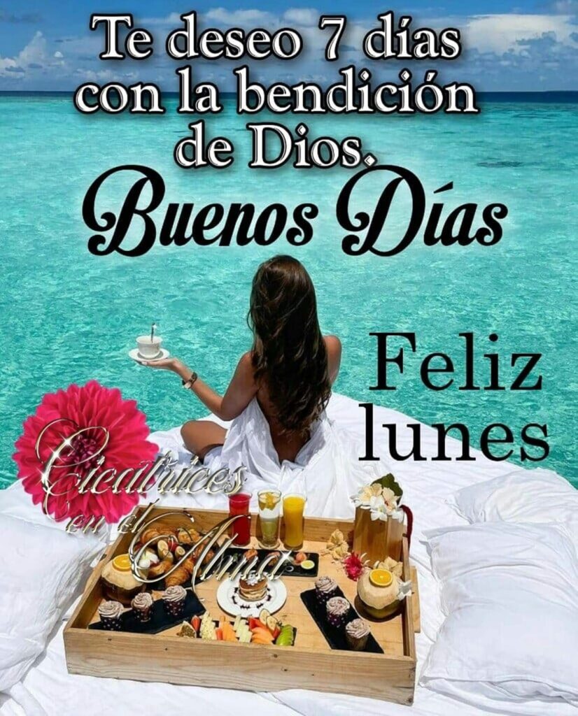 Te deseo 7 días con la bendición de Dios. Feliz Lunes