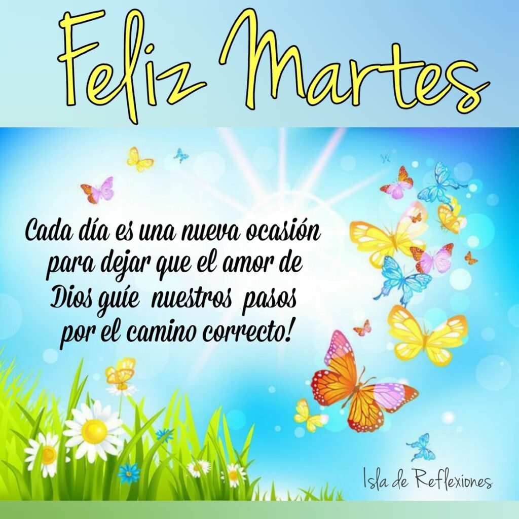 Feliz Martes. Cada día es una nueva ocasión para dejar que el amor de Dios guíe nuestros pasos por el camino correcto!