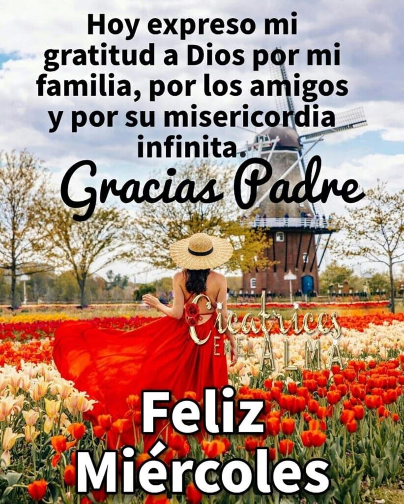 Hoy expreso mi gratitud a Dios por mi familia, por los amigos y por su misericordia infinita. Gracias Padre, Feliz Miércoles