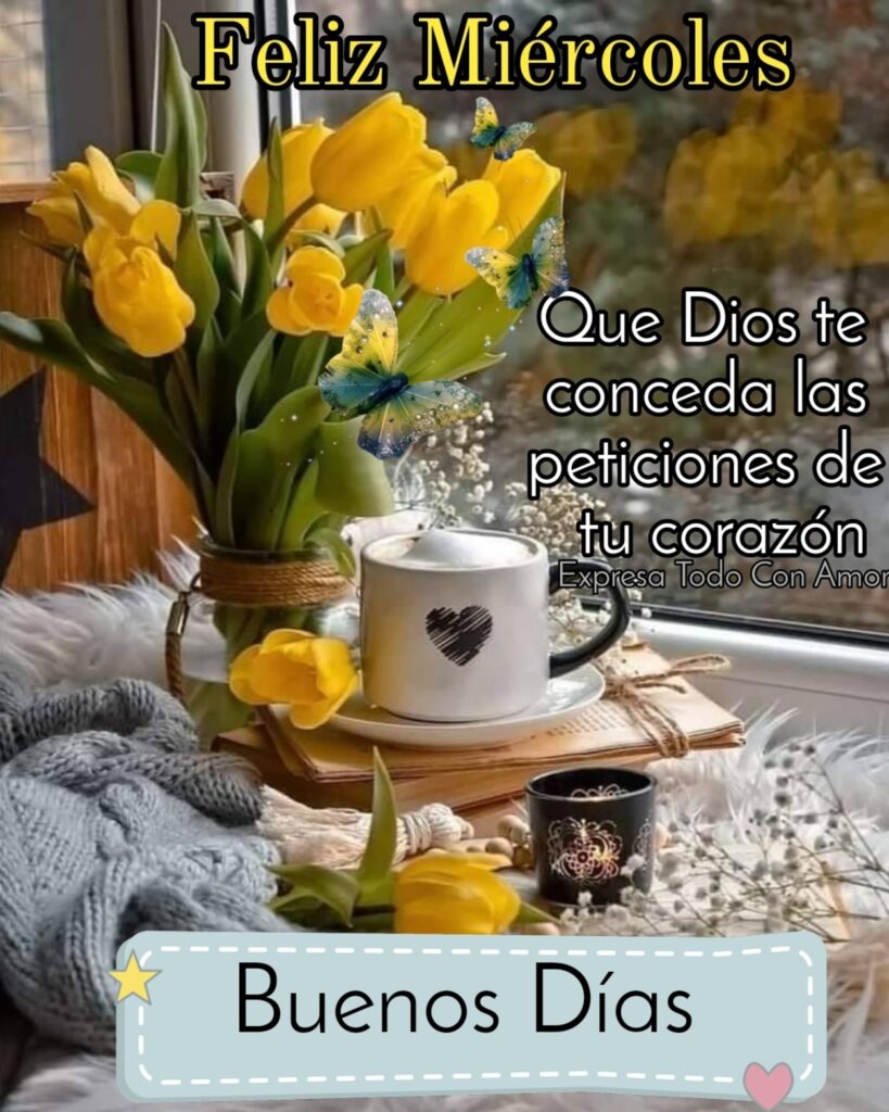 Feliz Miércoles. Que Dios te conceda las peticiones de tu corazón. Buenos Días