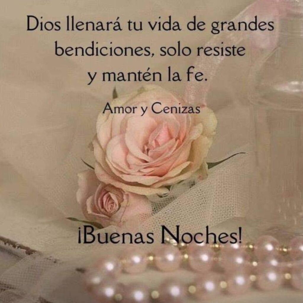 Dios llenará tu vida de grandes bendiciones, solo resiste y mantén la fe. ¡Buenas Noches! - Amor y cenizas