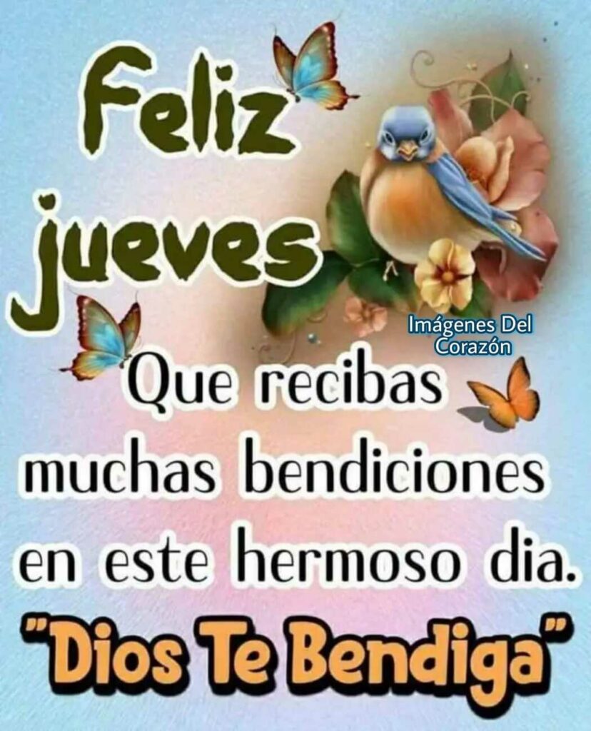 Feliz Jueves. Que recibas muchas bendiciones es este hermoso día. "Dios Te Bendiga"