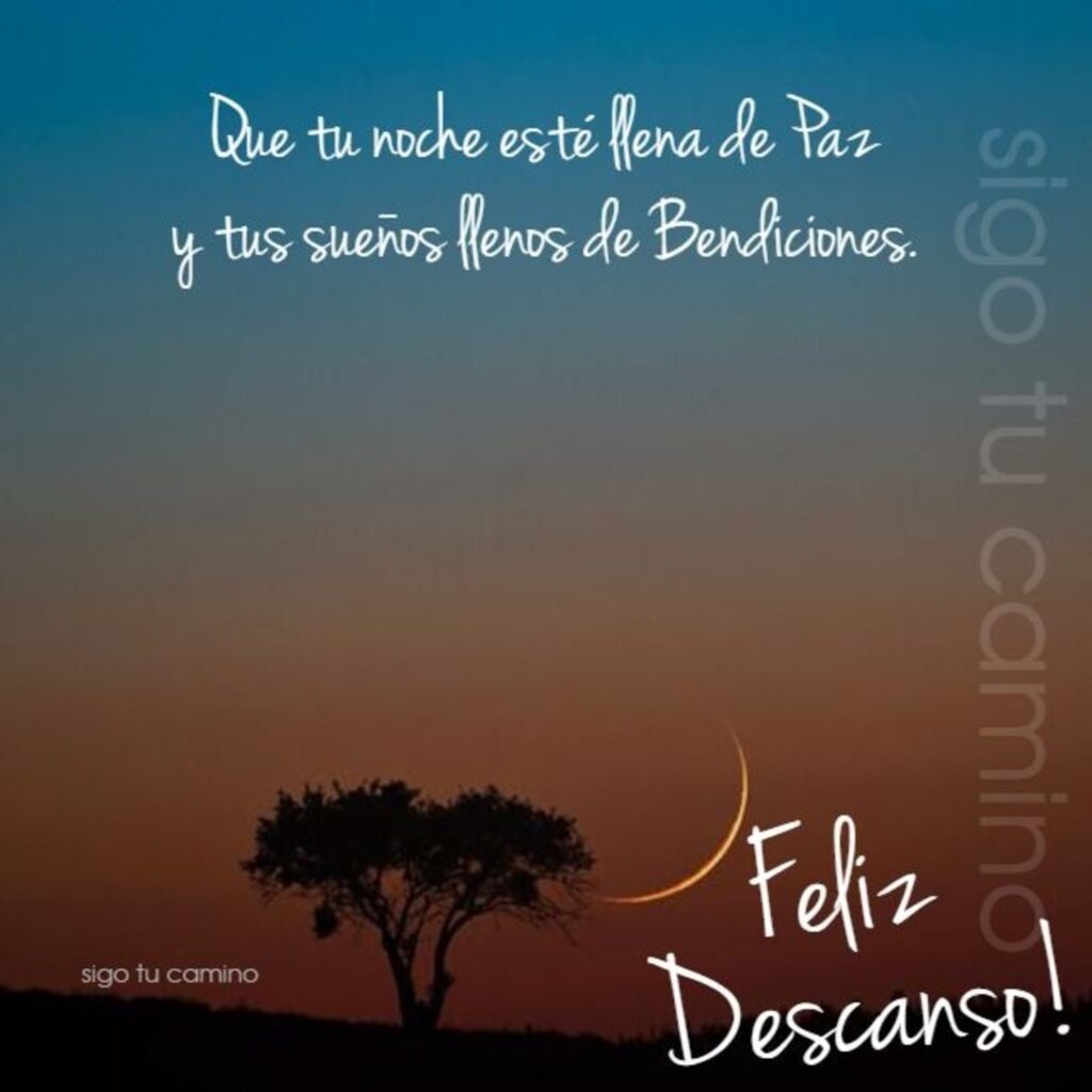 Que tu noche esté llena de paz y tus sueños llenos de bendiciones. Feliz Descanso!