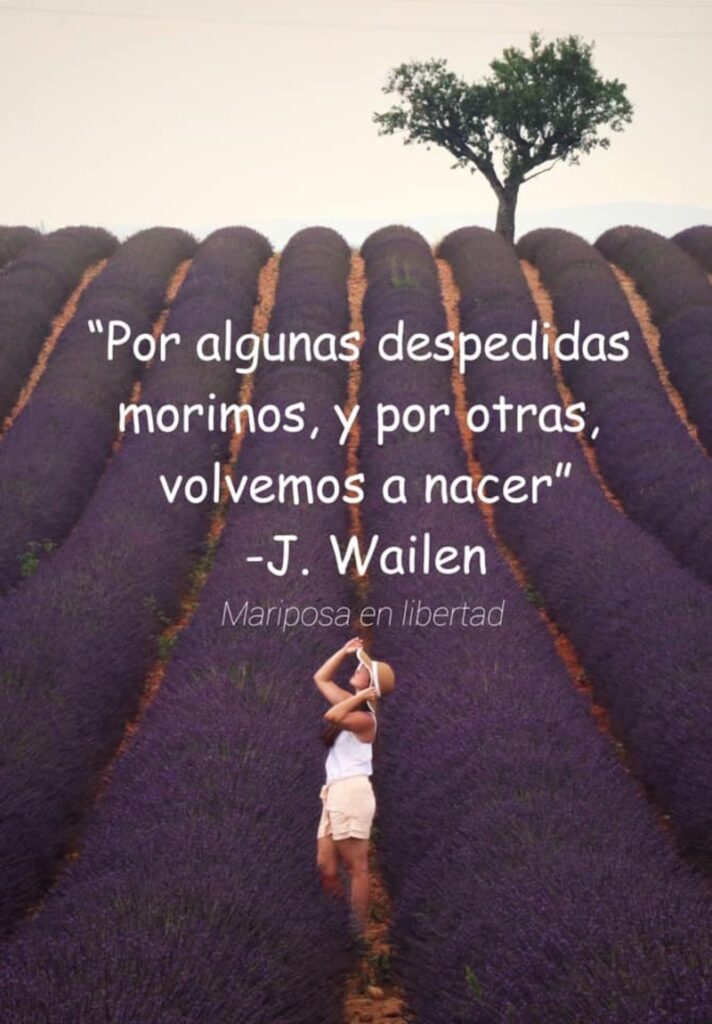 Por algunas despedidas morimos, y por otras, volvemos a nacer. (J. Wailen)