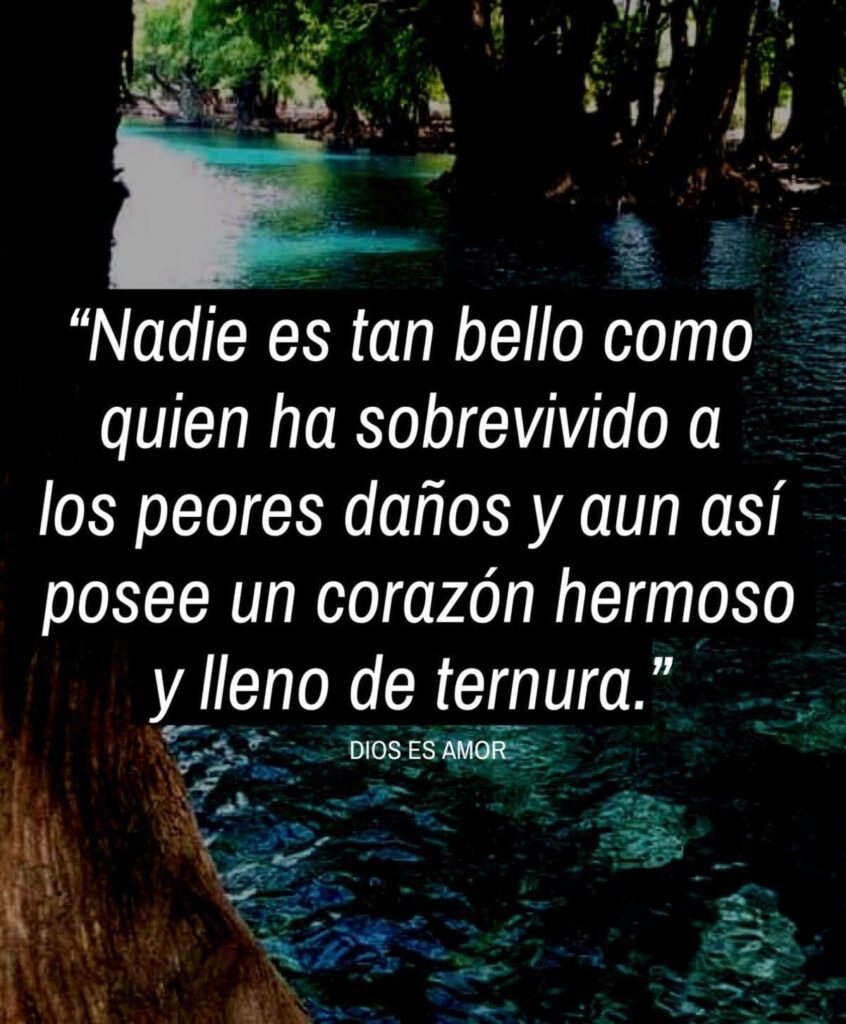 Nadie es tan bello como quien ha sobrevivido a los peores daños y aun así posee un corazón hermoso y lleno de ternura.