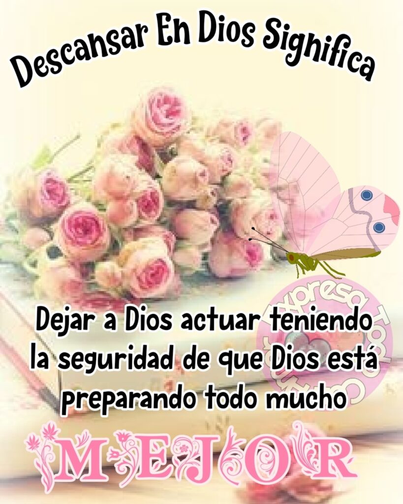 Descansar en Dios significa: Dejar a Dios actuar teniendo la seguridad de que Dios está preparando todo mucho MEJOR