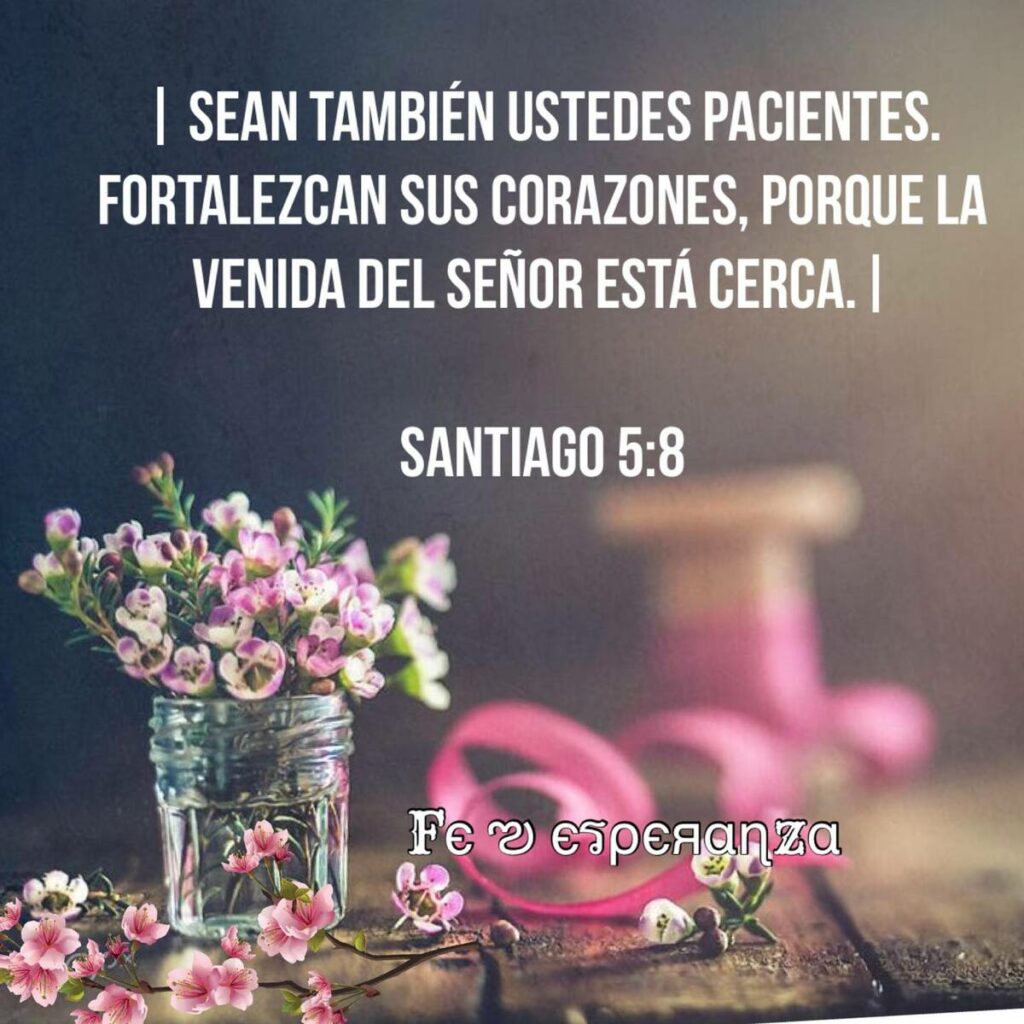 Sean también ustedes pacientes. Fortalezcan sus corazones, porque la venida del Señor está cerca. - Fe esperanza