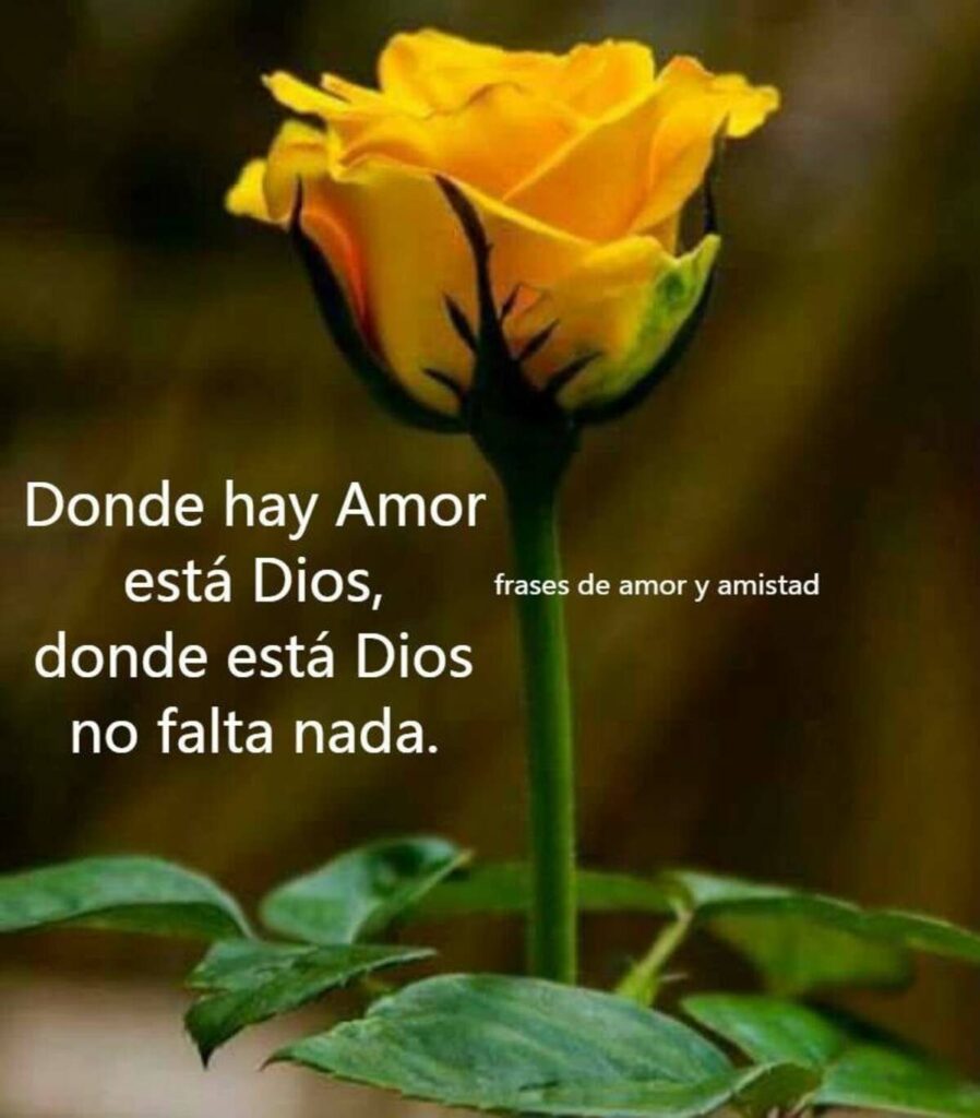 Donde hay Amor está Dios, donde está Dios no falta nada.