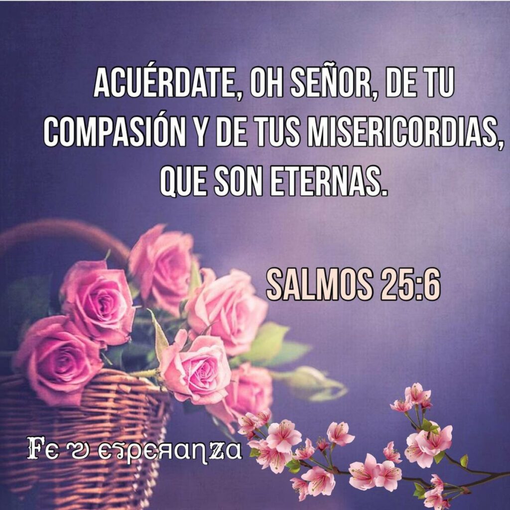 "Acuérdate, oh Señor, de tu compasión y de tus misericordias. que son eternas." (Salmos 25:6)