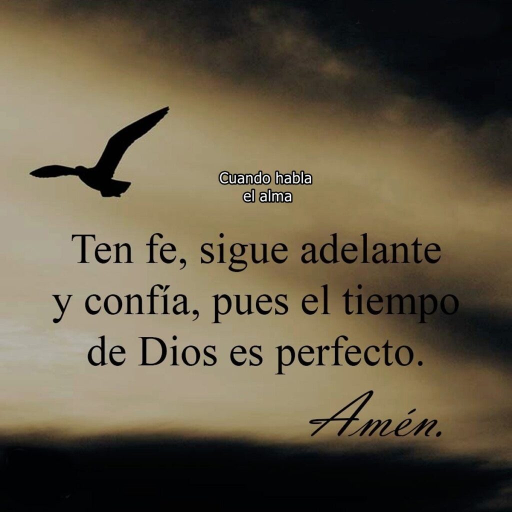 Ten fe, sigue adelante y confía, pues el tiempo de Dios es perfecto. Amén