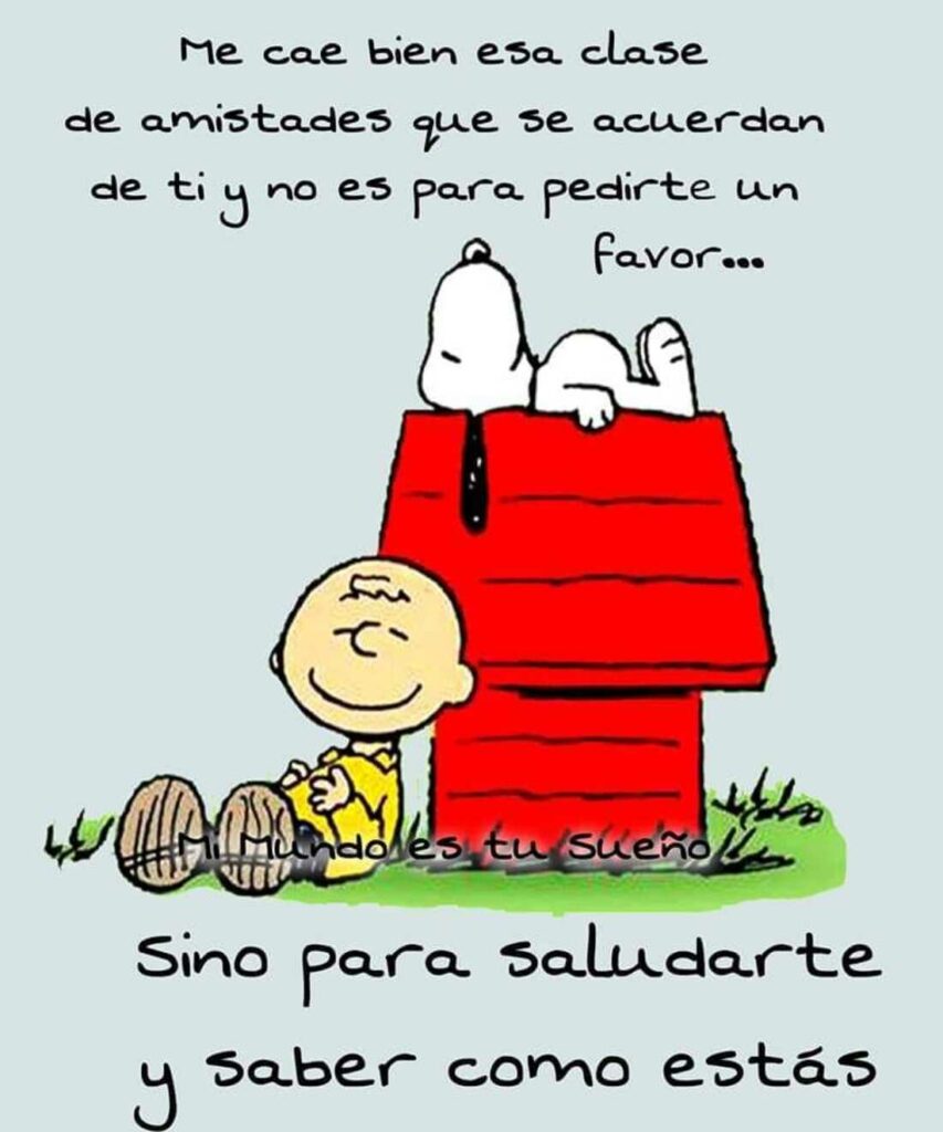 Me cae bien esa clase de amistades que se acuerdan de ti y no es para pedirte un favor... Sino para saludarte y saber como estás.