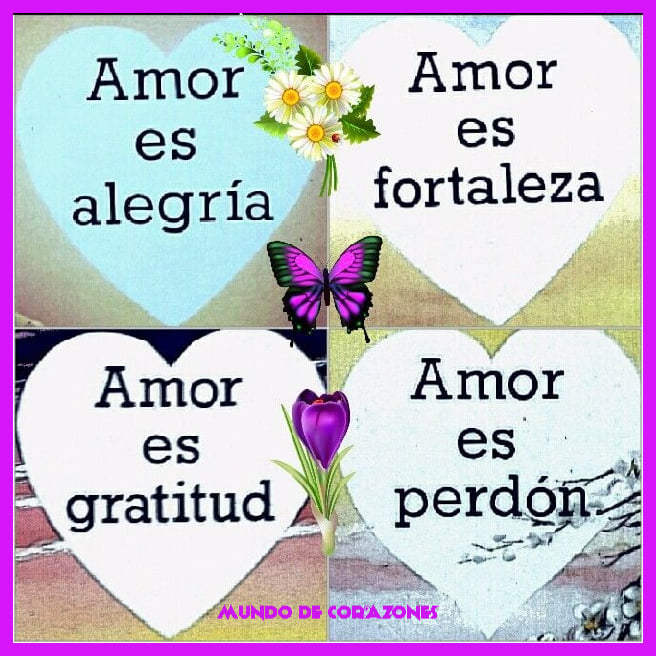 Amor es alegría, Amor es fortaleza, Amor es gratitud, Amor es perdón