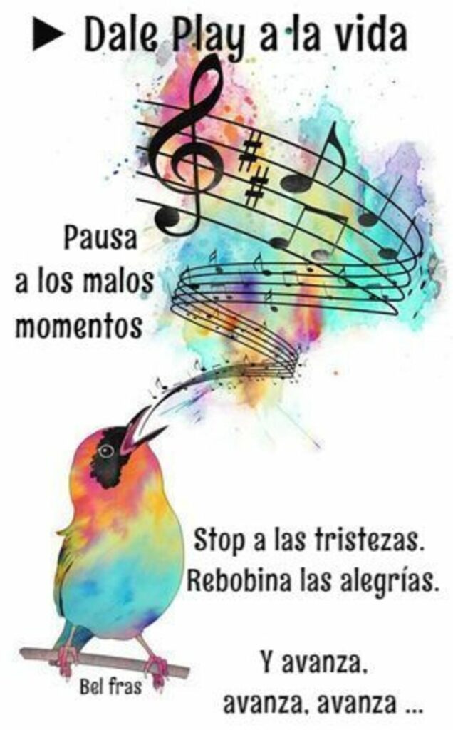 Dale play a la vida, pausa a los malos momentos, stop a las tristezas. Rebobina las alegrías, y avanza, avanza, avanza ...