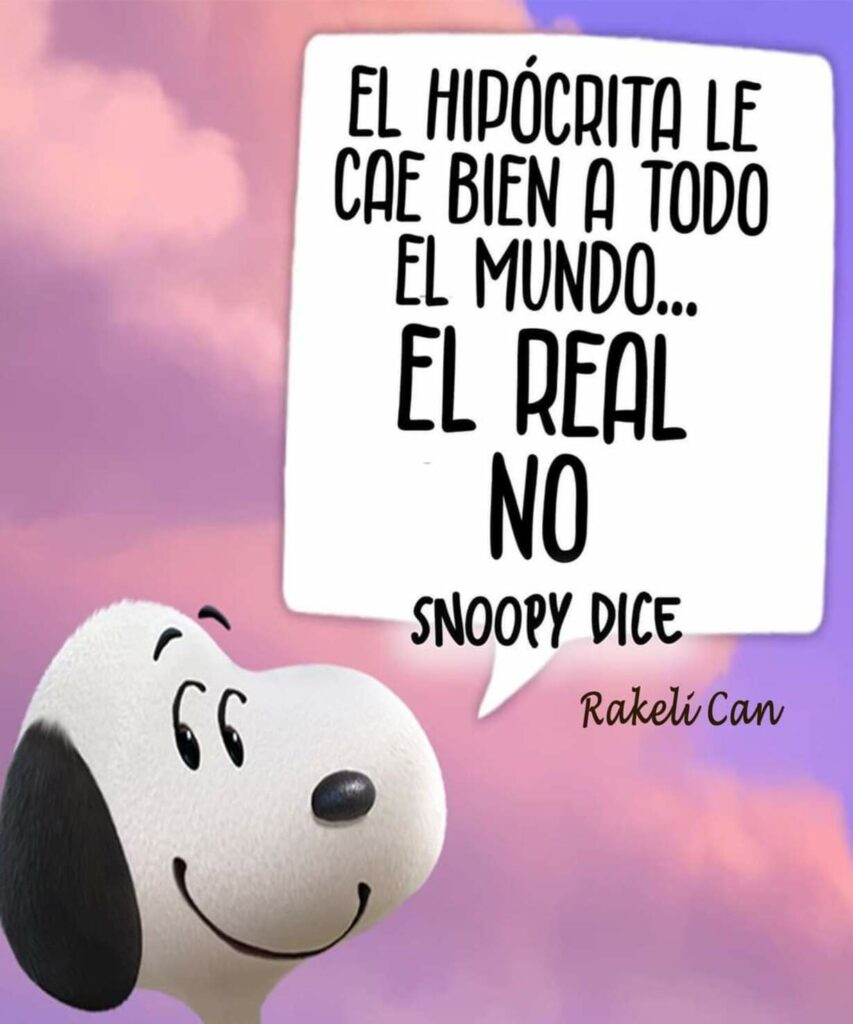 El hipócrita le cae bien a todo el mundo... El real no. (Snoopy Dice)