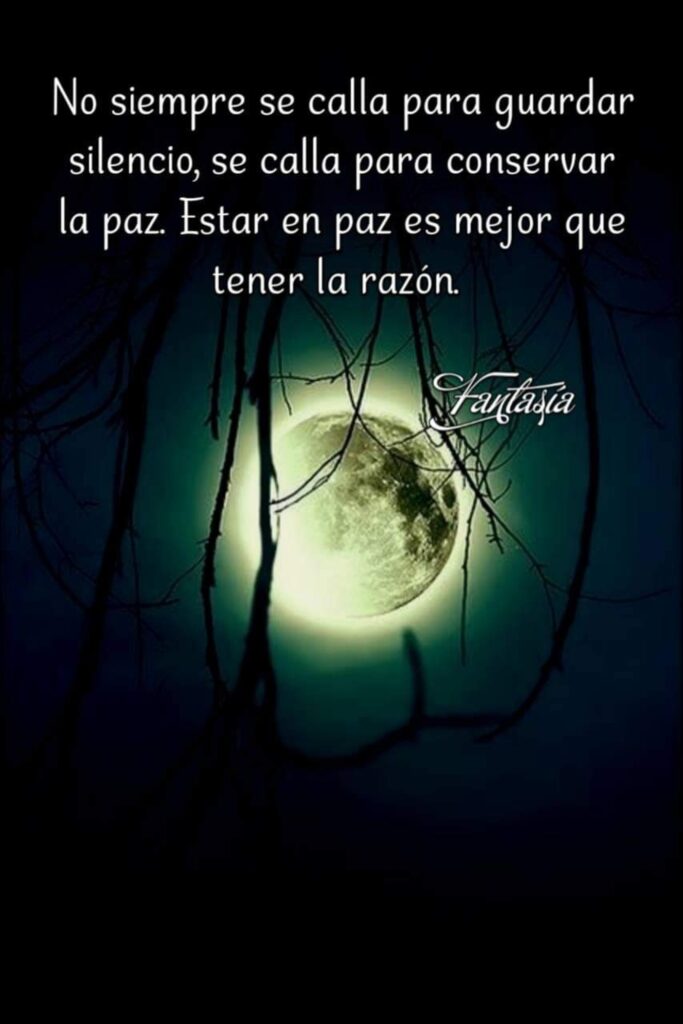 No siempre se calla para guardar silencio, se calla para conservar la paz. Estar en paz es mejor que tener la razón.