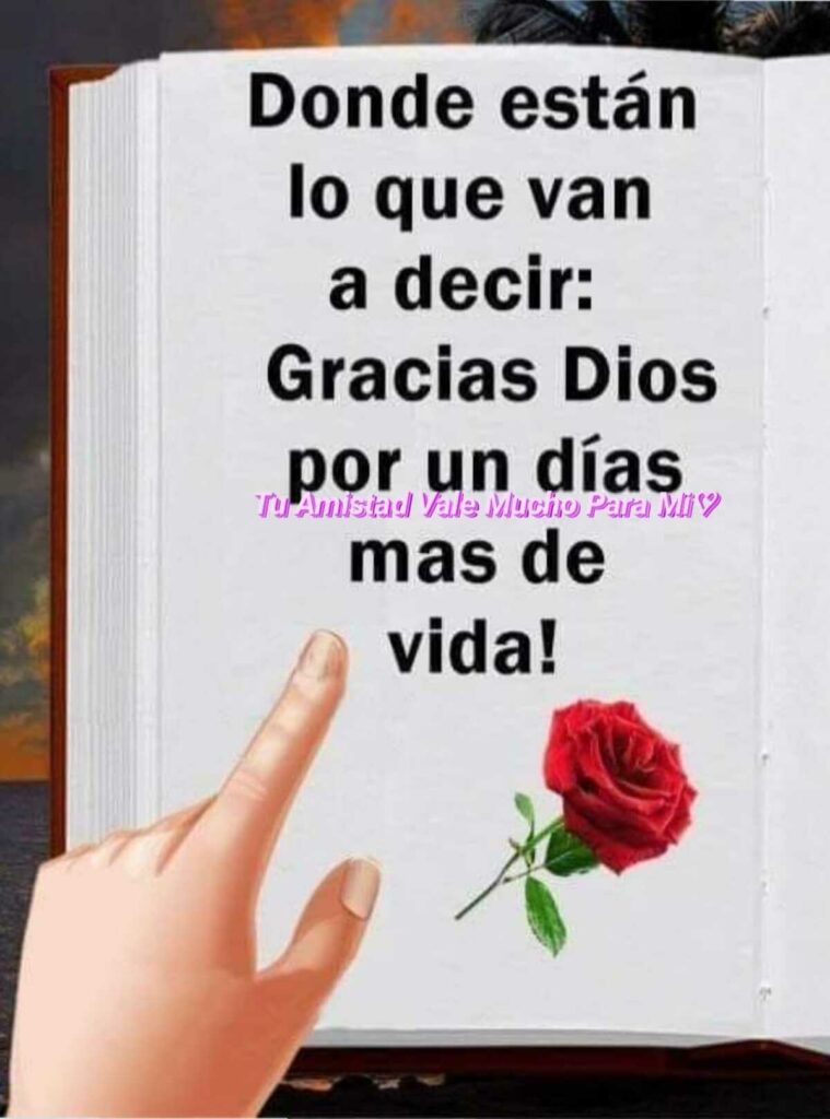 Donde están lo que van a decir: Gracias Dios por un día más de vida!