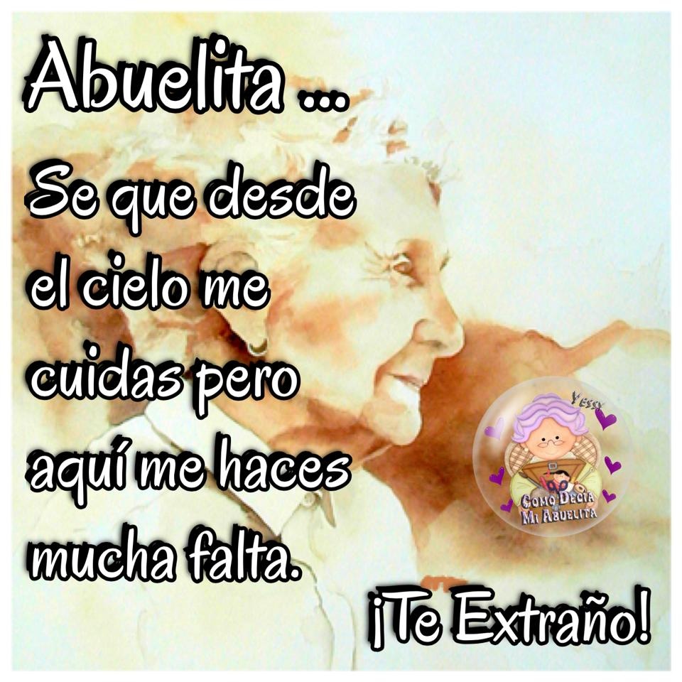 Abuelita... Se que desde el cielo me cuidas pero aquí me haces mucha falta. ¡Te extraño!