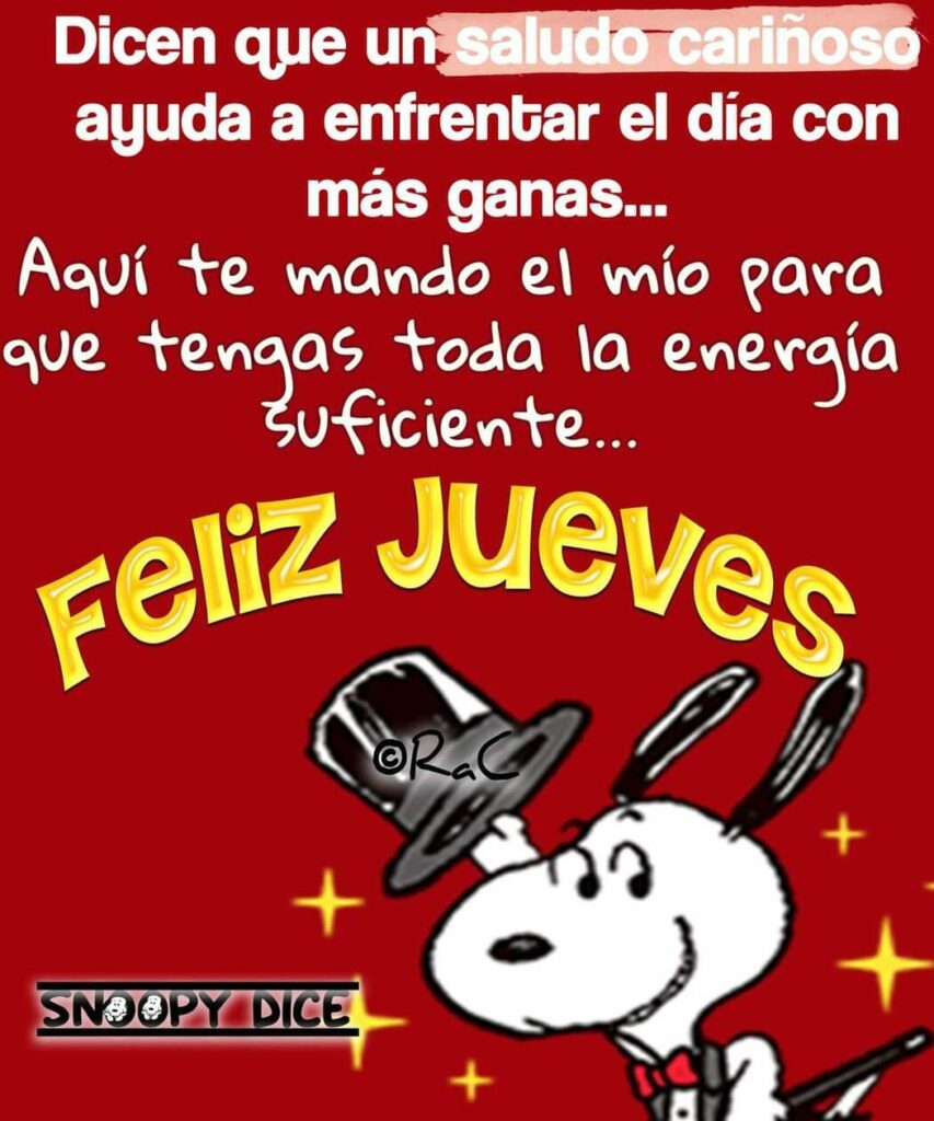 Feliz Jueves imágenes con Snoopy