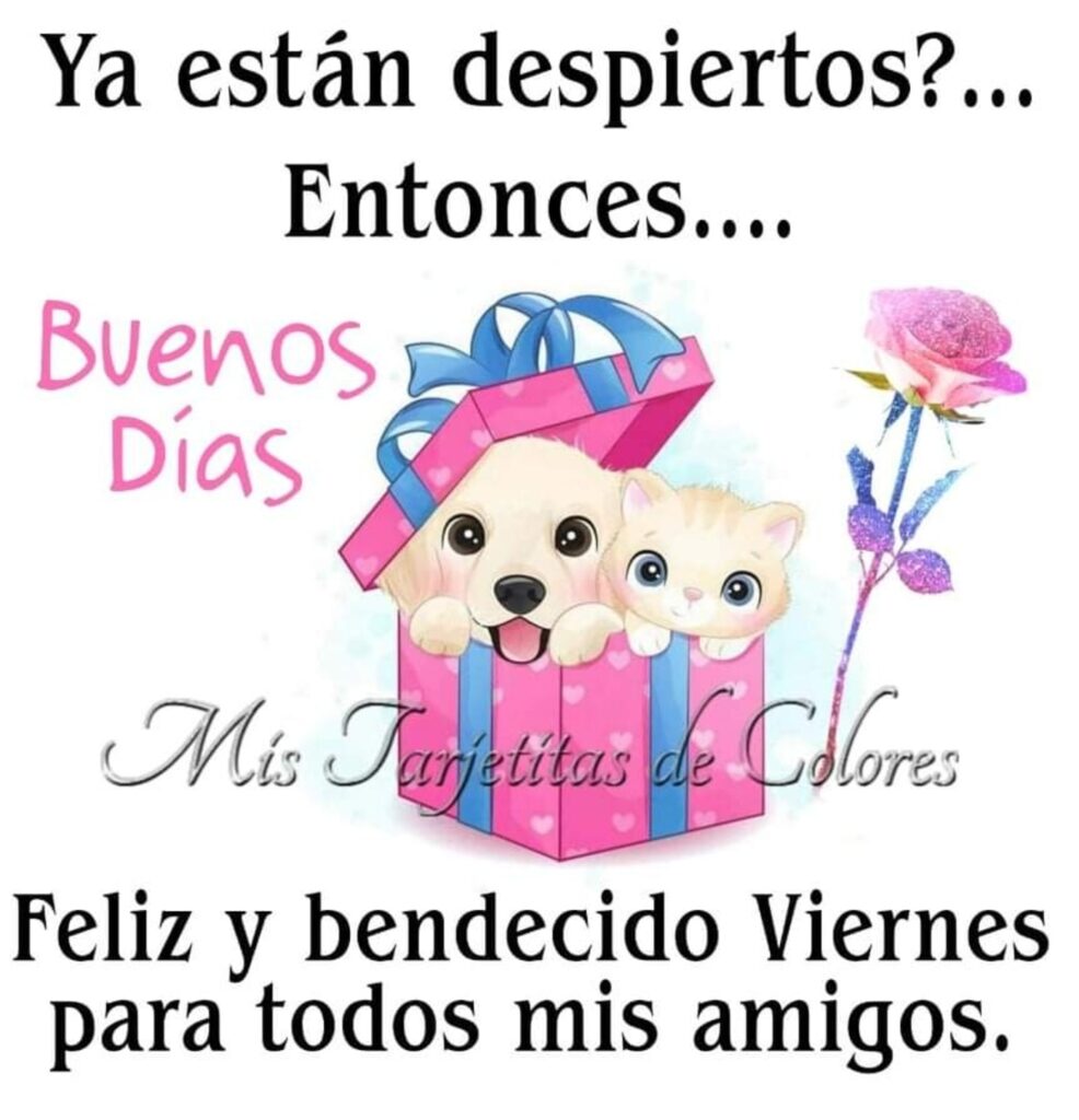 Ya están despiertos?... Entonces.... Buenos Días, feliz y bendecido Viernes para todos mis amigos.