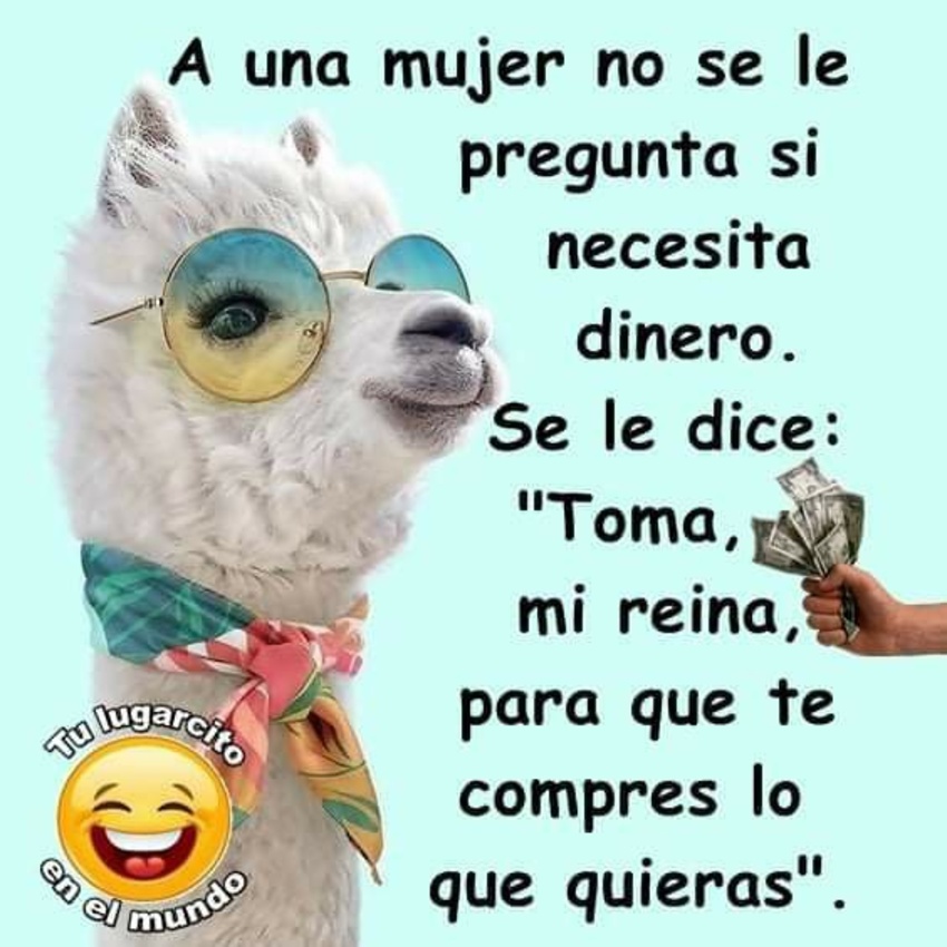 A una mujer no se le pregunta si necesita dinero. Se le dice: Toma, mi reina, para que te compres lo que quieras. (Tu lugarcito en el mundo)