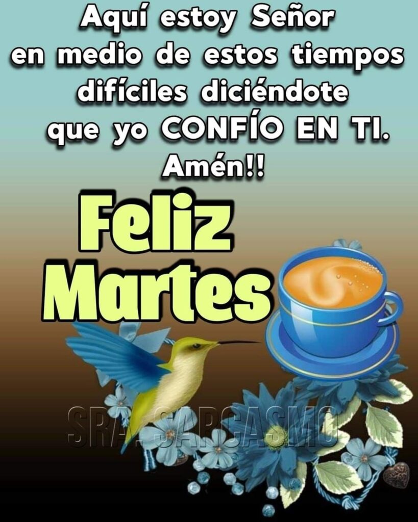 Aquí estoy Señor en medio de estos tiempos difíciles diciéndite que yo confío en Ti. Amén!! Feliz Martes