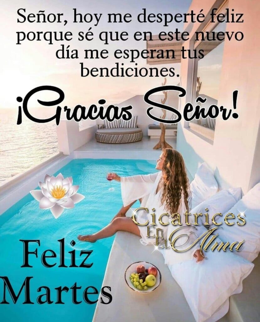 Señor, hoy me desperté feliz porque sé que en este nuevo día me esperan tus bendiciones. ¡Gracias Señor! Feliz Martes