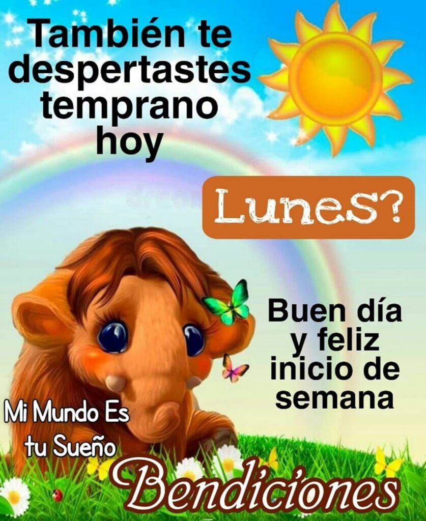 También te despertastes temprano hoy Lunes? Buen Día y feliz inizio de semana, Bendiciones