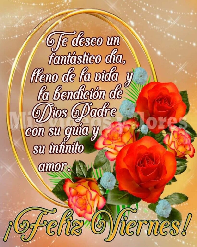 Te deseo un fantástico día, lleno de la vida y la bendición de Dios Padre con su guía y su infinito amor. ¡Feliz Viernes!