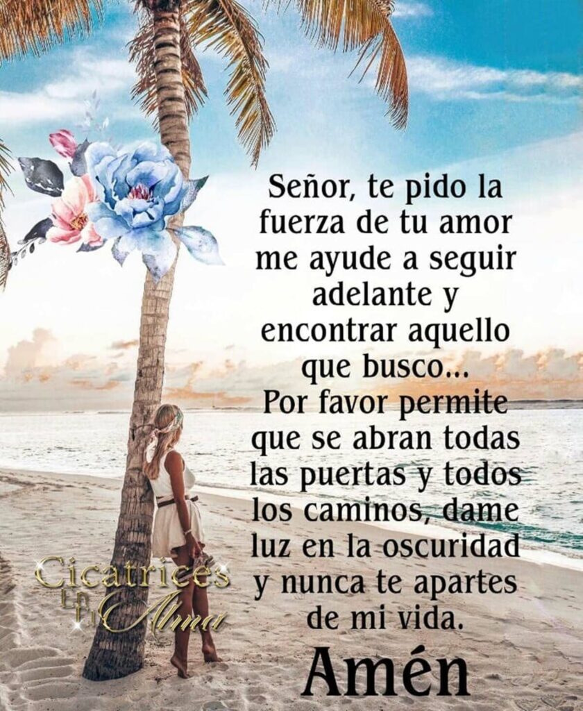 Señor, te pido la fuerza de tu amor me ayude a seguir adelante y eoncontrar aquello que busco... Por favor perrmite que se abran todsas las puertas...