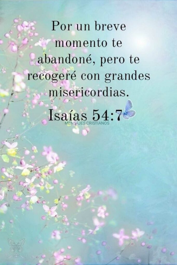 Por un breve momento te abandoné, pero te recogeré con grandes misericordias. - Isaías 54:7